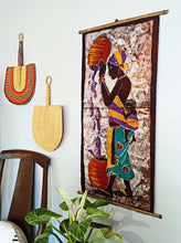 African Mother and Child Batik Fabric Wall Art Style 2