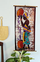 African Mother and Child Batik Fabric Wall Art Style 2