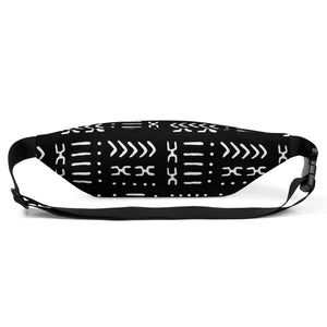 Black Mud Cloth Pattern Fanny Pack | Bum Bag