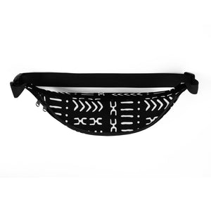 Black Mud Cloth Pattern Fanny Pack | Bum Bag