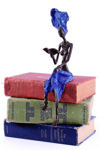 Book Lover Bronze Sculpture Burkina