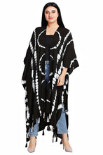 Black White Tie Dye Long Cover Up