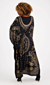 Kaftan Black Gold Paisley Tunic