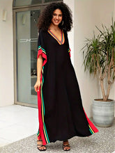 Long Boho Kaftan Black Red Green Irie