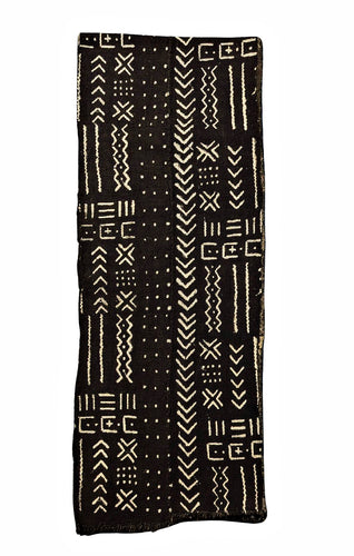 Black White Mud Cloth Fabric Table Runner/Scarf