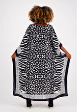 Black White Zebra Leopard Pattern Kaftan