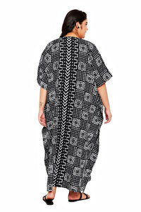 Bogolan Black White Kaftan (Plus Size)