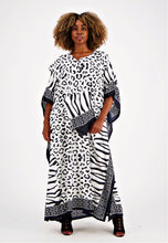 White Black Zebra Leopard Pattern Kaftan