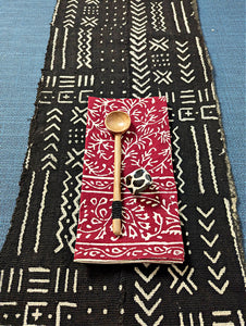 Black White Mud Cloth Fabric Table Runner/Scarf