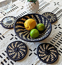 Small Black Basket Drink Coaster Set