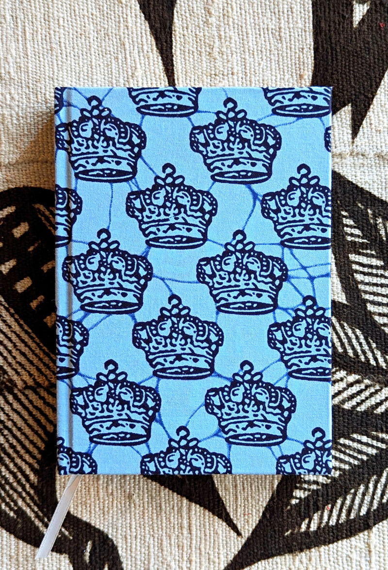 Blue Fabric Covered Journal Crowns Large