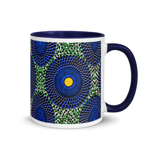 Blue Green African Pattern Coffee Mug