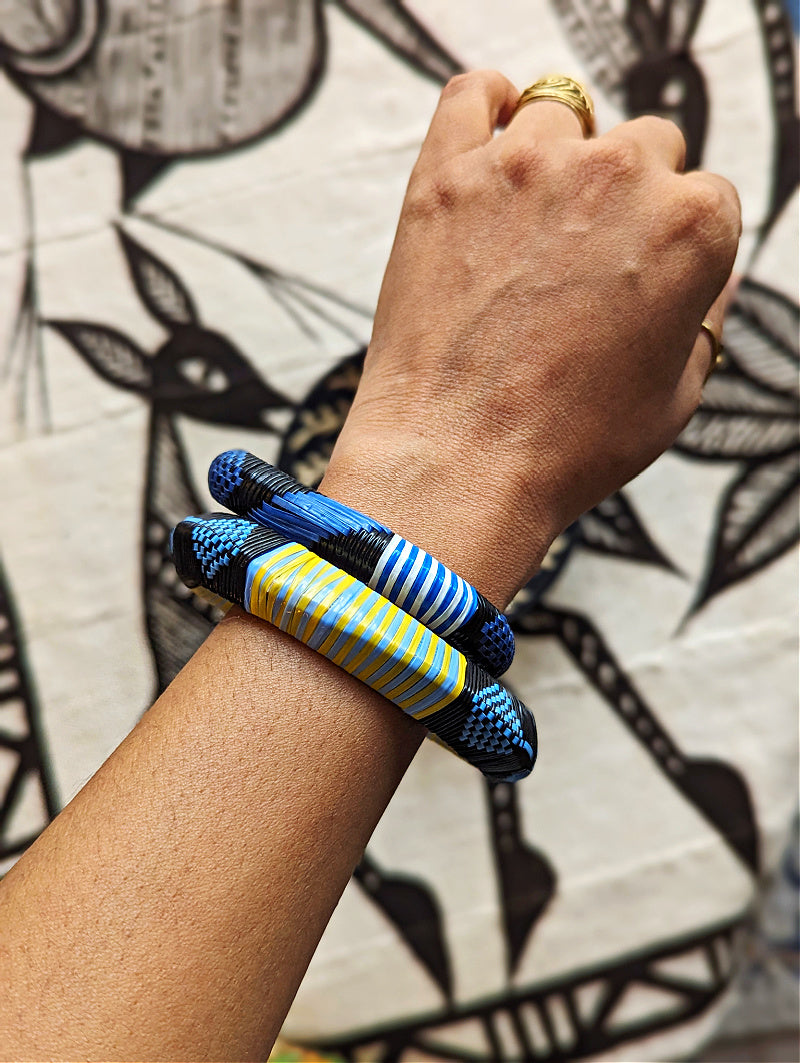 Bracelets Touareg Bleu Jaune Lot de 2