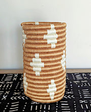 Countertop Spoon Holder Woven Handmade White Tan