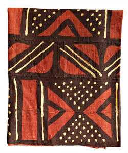 Rust Color Mud Cloth Fabric Throw