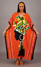 Long Elegant Kaftan With Scarf Orange Queen Vibes