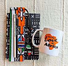 African Pattern Journal Coffee Mug Gift Set - Orange