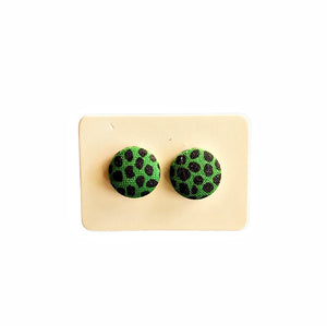 Mini Ankara African Print Fabric Button Earrings