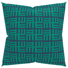 Coussin décoratif à motif africain vert avec insert