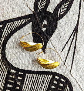 Brass Hoop Earrings Fulani African Jewelry