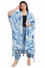 Indigo Blue Tie Dye Long Cover Up