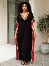 Long Boho Kaftan Black Red Green Irie