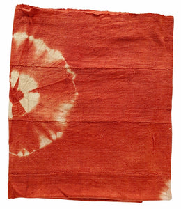 Orange Tie Dye Mud Cloth Fabric Throw