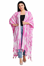 Pink White Tie Dye Long Cover Up