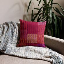 Coussin décoratif avec symbole Adinkra rouge prune avec insert