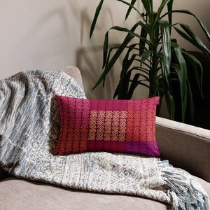 Coussin décoratif avec symbole Adinkra rouge prune avec insert