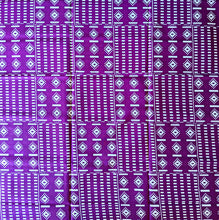 Purple White African Print 2 Yards