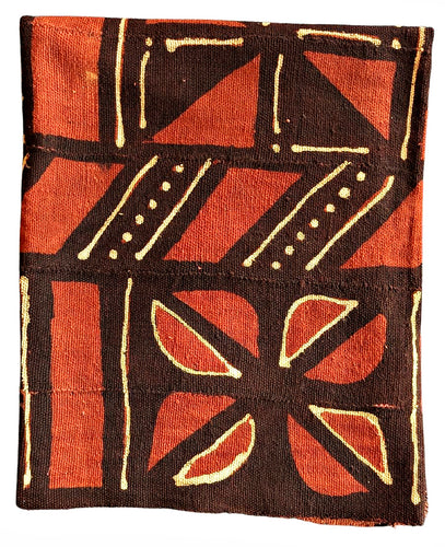 Rust Brown Mud Cloth Fabric Throw Cowries