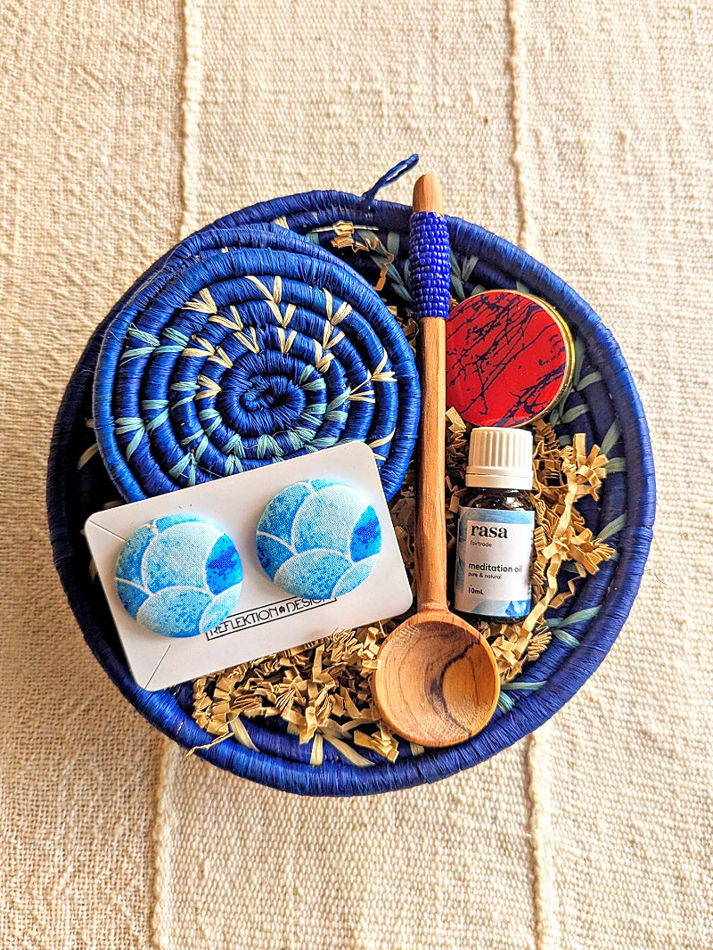 Small African Treasures Gift Basket - Blue