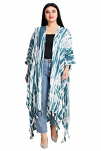 Teal Green Tie Dye Long Cover Up