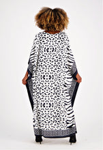 White Black Zebra Leopard Pattern Kaftan