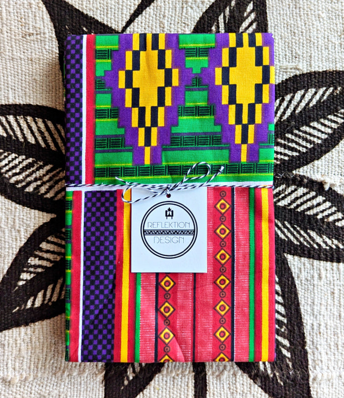 Green Yellow Purple African Print Fabric Head Wrap