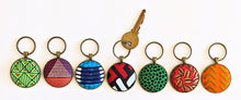 Set of Ankara Fabric Brass Keychain