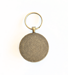 antique-brass-african-fabric-keychain