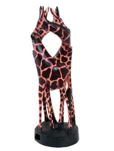 Giraffe Couple Wood Sculpture